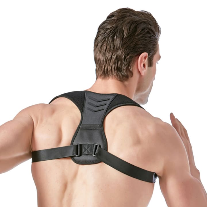 Correcteur de Posture Dos Mixte en Néoprène sur homme vu de dos