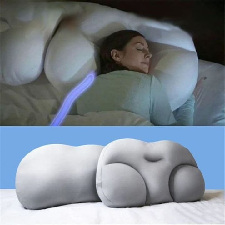 Coussin de Positionnement Microbille pour Cervicales et femme qui dort