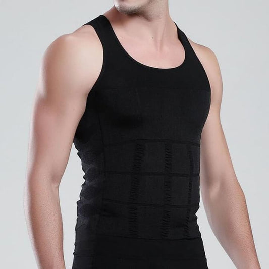 Débardeur Redresse Dos noir sur homme vu de face