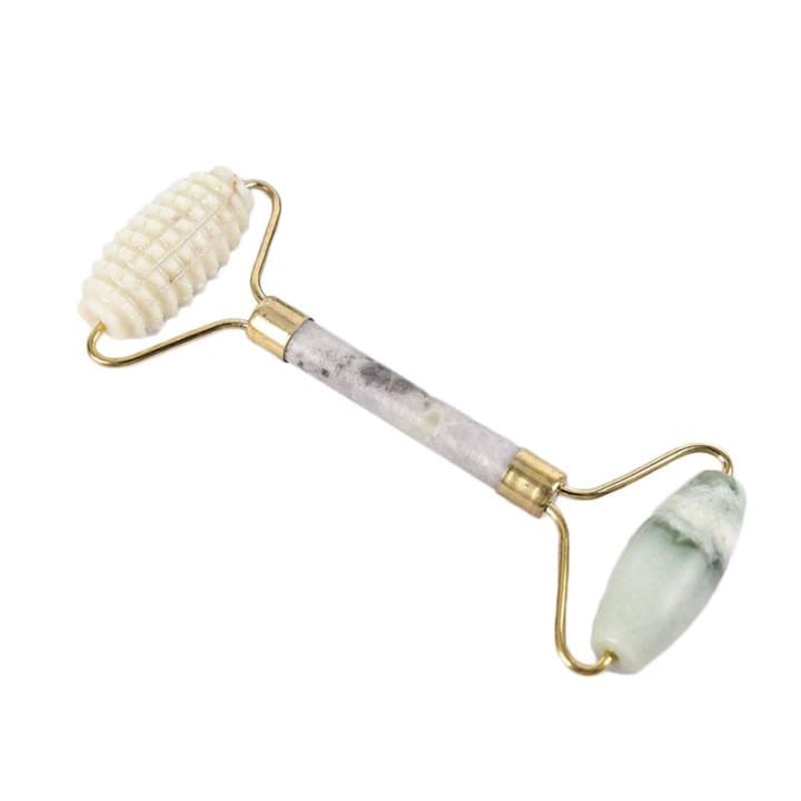 Rouleau de massage en pierre de Jade double beige mixte Cervi-Care