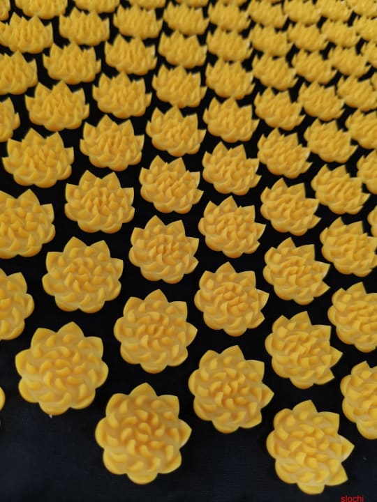 Tapis d’Acupression Shakti - zoom sur les pics des fleurs de Lotus