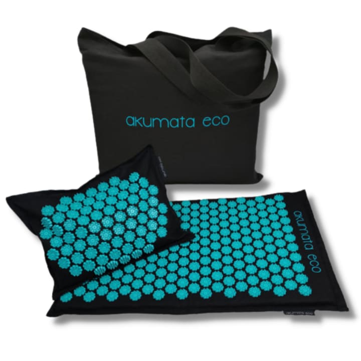 Tapis de Fleur Dos Akumata Eco - Noir et Turquoise