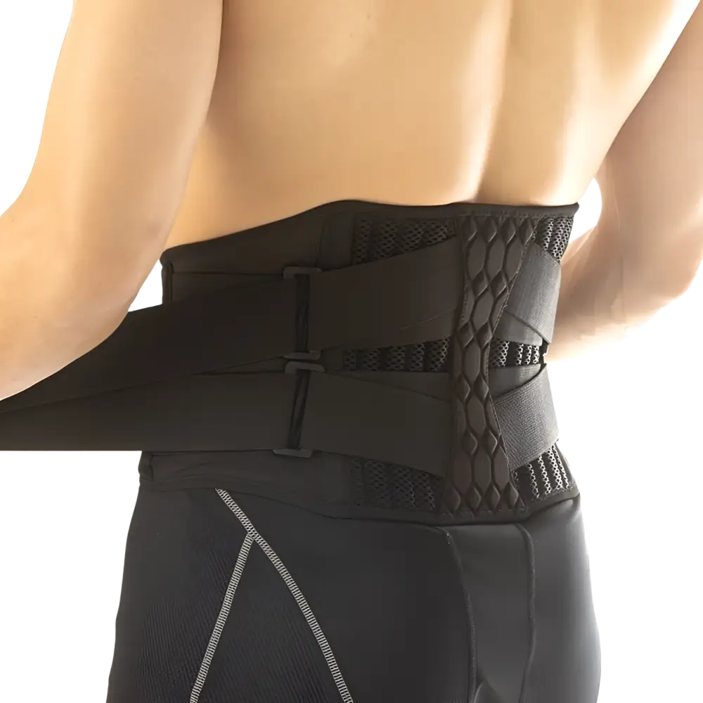 Ceinture lombaire sciatique sur homme vu de dos