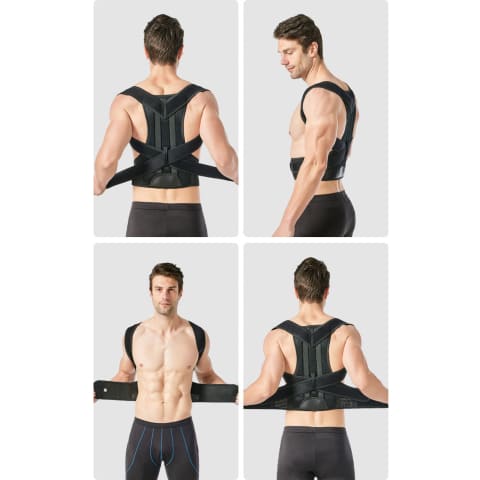 Divers profils d'un homme avec le correcteur de posture sport pour dos réglable et mixte