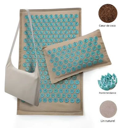 Kit tapis d’acupression avec coussin premium Cervi-Care™ - Beige - Ciel