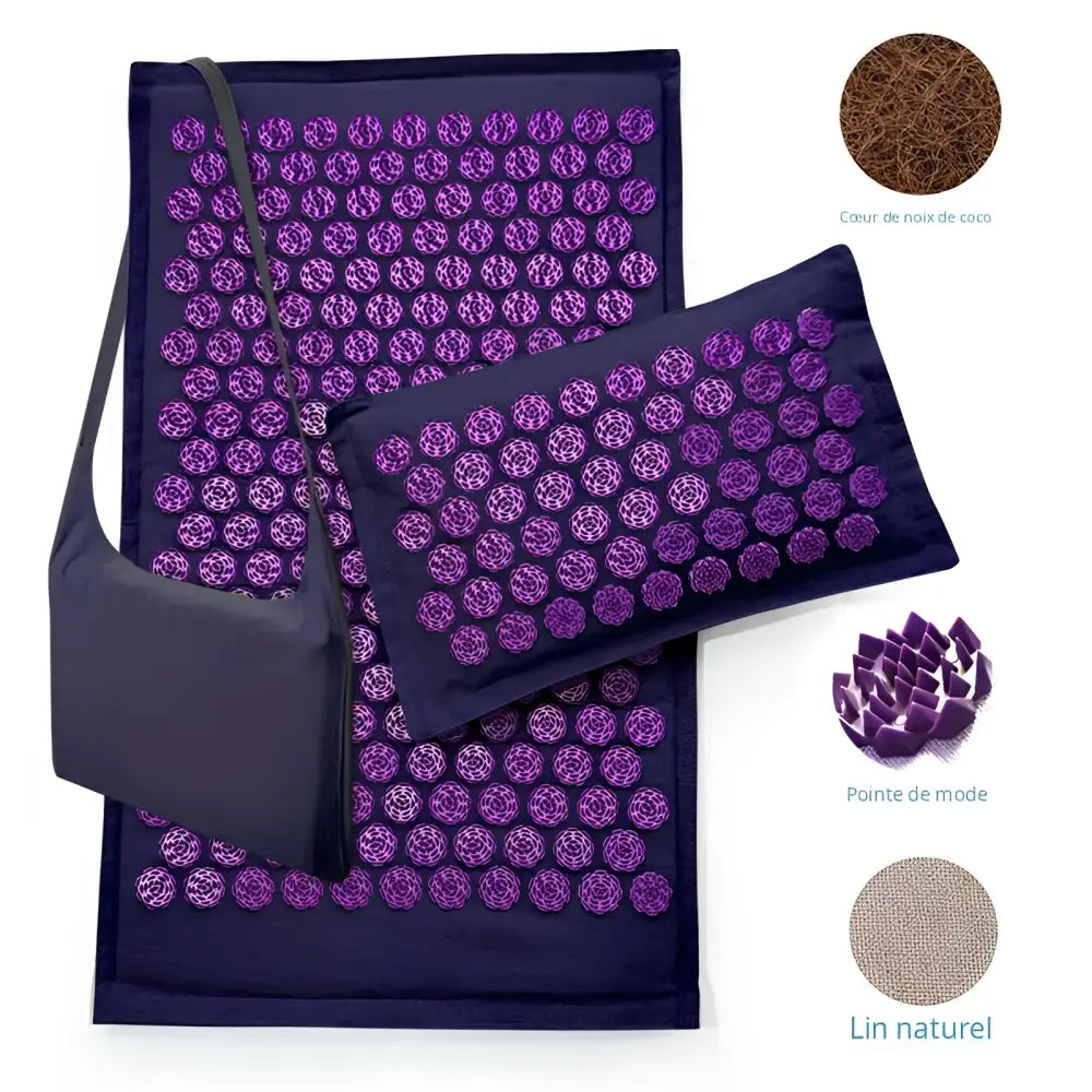 Kit tapis d’acupression avec coussin premium Cervi-Care™ - Mauve