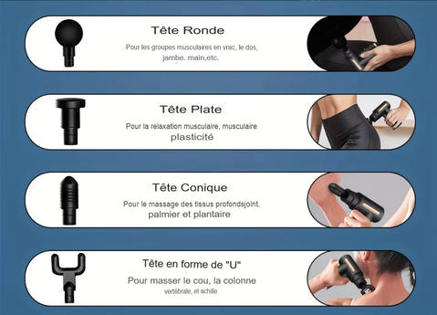 Massage thérapeutique du dos, des jambes, des mains et de la nuque avec le Mini Pistolet de Massage