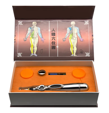 Stylo d'acupuncture électrique (AcuPen) - Boite d'emballage et son contenu - stylo d'acupression