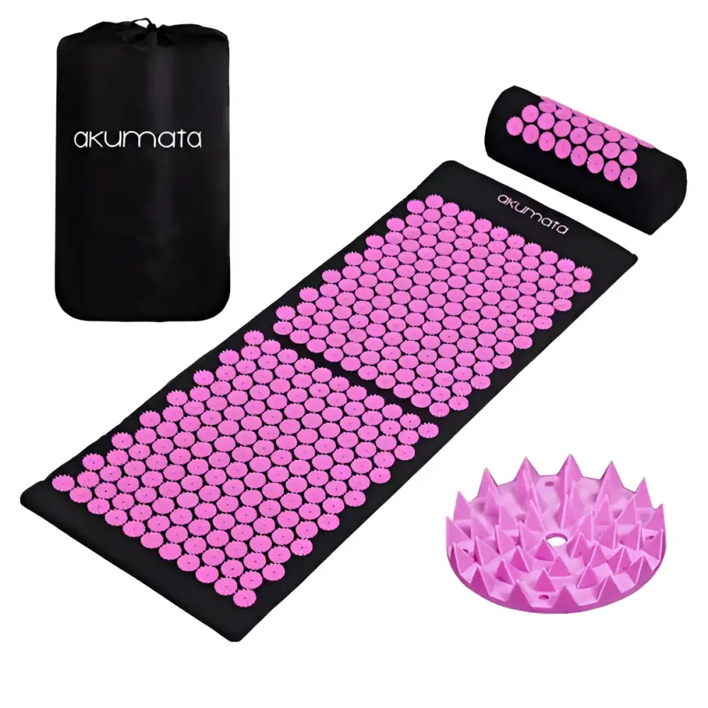 Tapis Acupression XL Akumata Soft - Noir - Rose