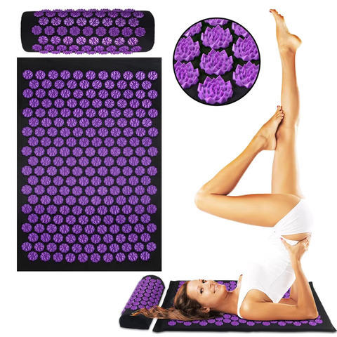 Tapis Picot - Détails des pointes en plastique Fleur de Guérison et femme allongée dessus
